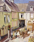 Sir William Orpen The Courtyard,Hotel Sauvage,Cassel,Nord Sweden oil painting artist